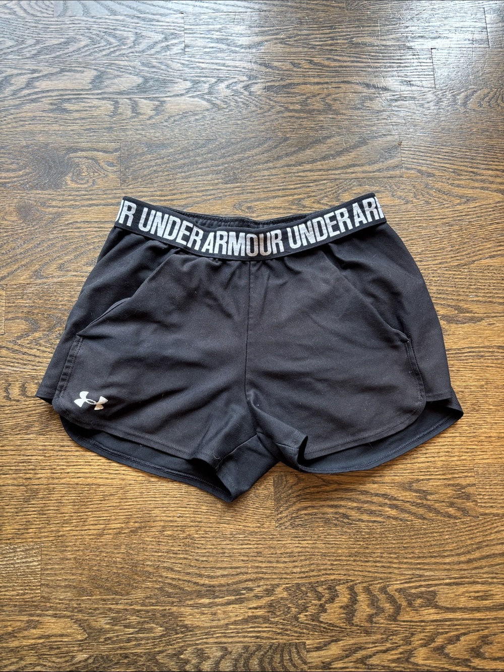 Under Armour Women’s Black Elastic-Waist Athletic Shorts